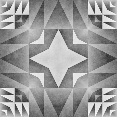 Monochrome Tribal Seamless Pattern. Aztec Style Abstract Geometric Art Print. Ethnic Textured Background.の写真素材