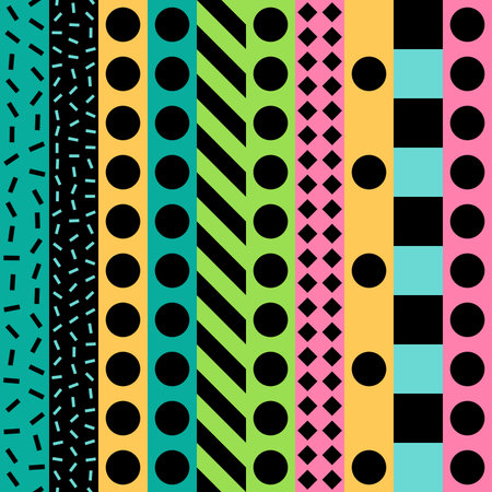 Retro color tribal seamless pattern. Fancy abstract geometric art print. Ethnic hipster ornamental lines backdrop.の写真素材