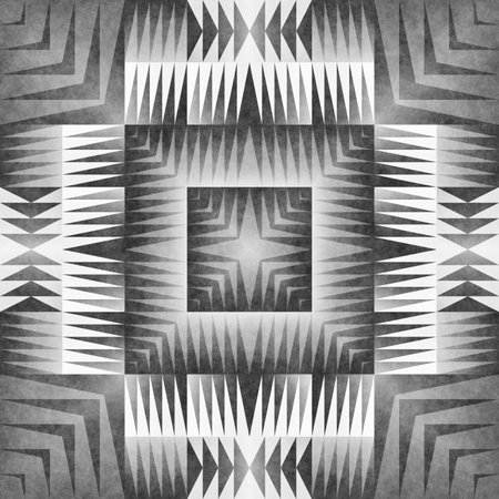Monochrome Tribal Seamless Pattern. Aztec Style Abstract Geometric Art Print. Ethnic Textured...