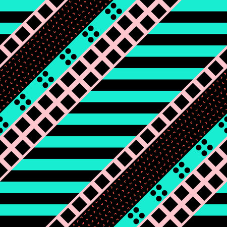Retro color seamless pattern. Fancy abstract geometric art print. Ethnic hipster ornamental lines backdrop.の写真素材