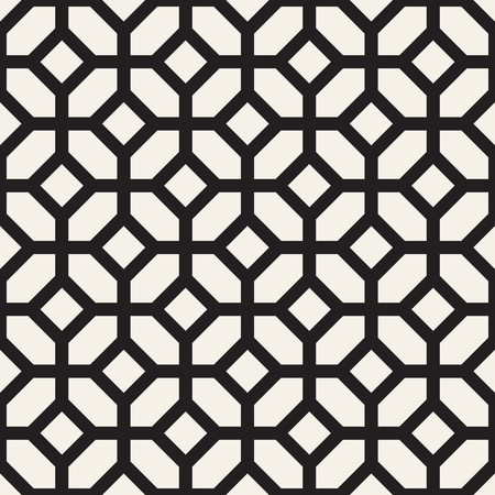 Vector seamless geometric pattern. Simple abstract lines lattice. Repeating elements stylish background tiling のイラスト素材