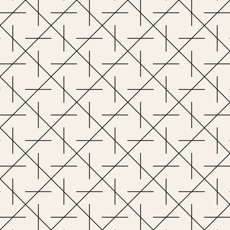 Vector seamless geometric pattern. Simple abstract lines lattice. Repeating elements stylish background tiling のイラスト素材