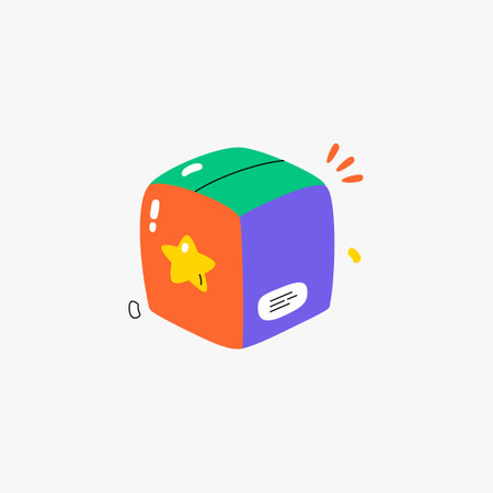 Package with star in flat vector illustration symbolizing high quality shipping, premium delivery, and product rating, isolated on white backgroundのイラスト素材