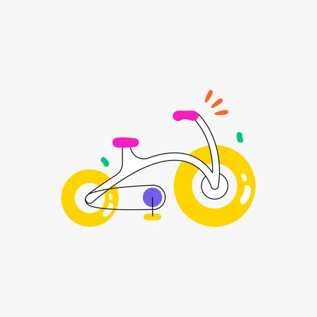 Modern bicycle in flat vector illustration symbolizing transportation, cycling, and mobility, isolated on white backgroundのイラスト素材