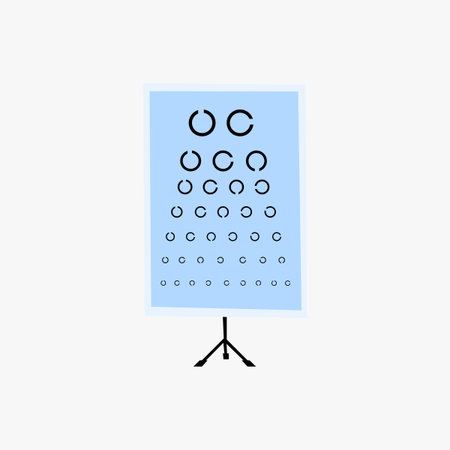 Vision test chart in flat vector illustration symbolizing eye care, healthcare, and medical...