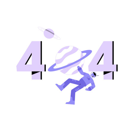 404 Error With Astronaut Floating In Space In Flat Vector Illustration Symbolizing Lost Content,...
