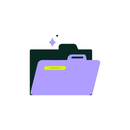 Folder Icon In Flat Vector Illustration Symbolizing Document Organization And File Storage, Isolated...