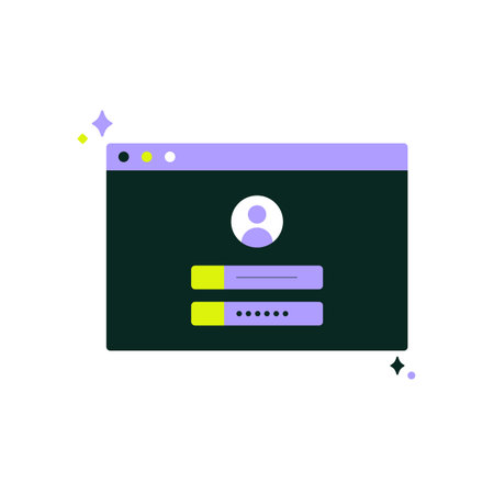 Login Window Interface In Flat Vector Illustration Symbolizing Security, Access, And User...