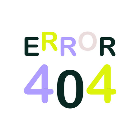 Colorful 404 Error Text Design In Flat Vector Illustration Symbolizing Website Error And Page Not...