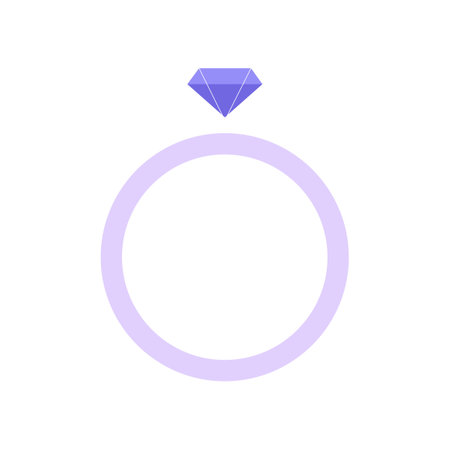 Diamond Ring In Flat Vector Illustration Symbolizing Engagement, Love, And Commitment, Isolated On White Backgroundのイラスト素材