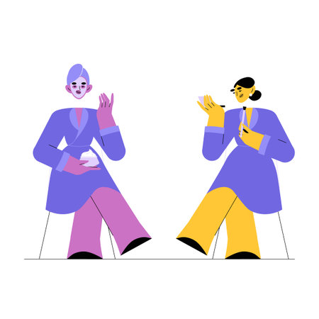 Beauty Enthusiasts Applying Makeup And Skincare In Flat Vector Illustration Symbolizing Self Care, Personal Grooming, And Beauty Routine, Isolated On White Backgroundのイラスト素材