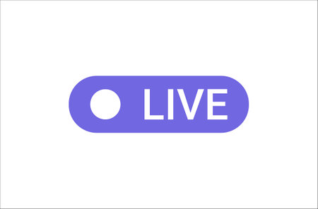 Live Broadcast Icon In Flat Vector Illustration Symbolizing Online Streaming, Social Media Engagement, And Digital Content Creation, Isolated On White Backgroundのイラスト素材