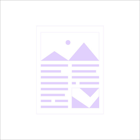 Document Template With Text And Images In Flat Vector Illustration Symbolizing Templates, Content...