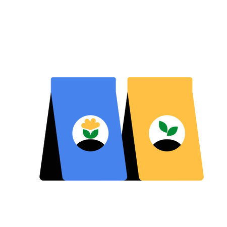 Agricultural Packaging Bags For Seeds And Fertilizers In Flat Vector Illustration Symbolizing Farming Supplies And Crop Cultivation, Isolated On White Background.のイラスト素材