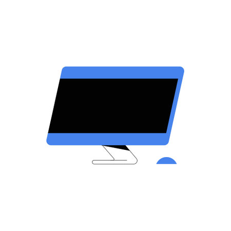 Desktop Computer Monitor In Flat Vector Illustration Symbolizing Technology, Work, And Digital Connectivity, Isolated On White Backgroundのイラスト素材