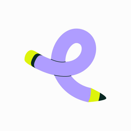 Looped Pencil In Flat Vector Illustration Symbolizing Creativity, Design, And Artistic Expression, Isolated On White Backgroundのイラスト素材