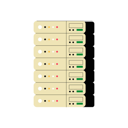 Server Stack In Flat Vector Illustration Symbolizing Data Storage, Cloud Computing, And Network...