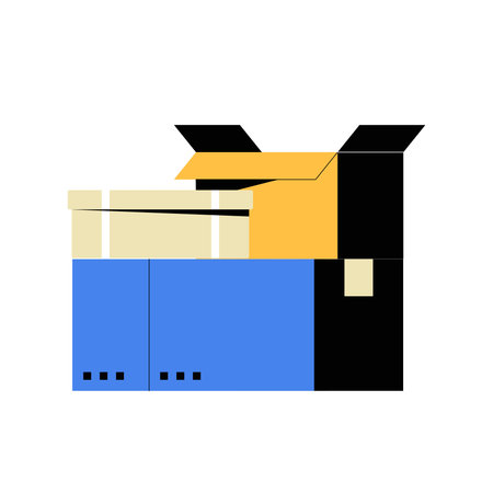Opened Parcel Box In Flat Vector Illustration Symbolizing Package Unboxing, Shipment Delivery, And E...