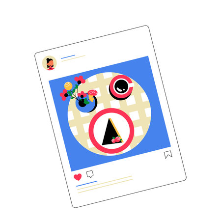 Social Media Post With Abstract Design In Flat Vector Illustration Symbolizing Digital Content,...