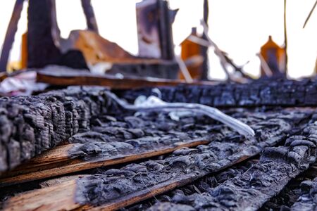 Burnt old houseの写真素材