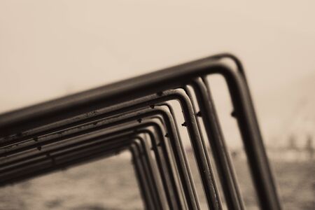 Empty place for a parking of bicycles.の写真素材
