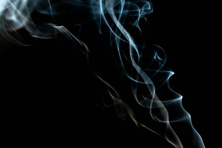Movement of abstract smoke isolated on black background and texture pathの写真素材