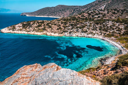 Seaside area in ancient knidos Turkeyの写真素材