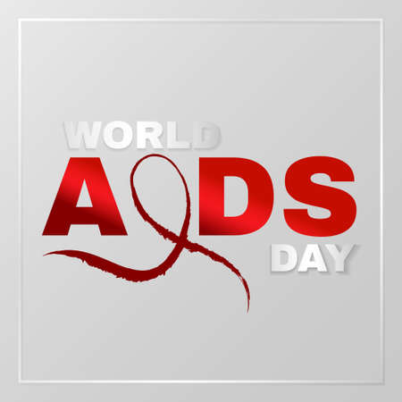 AIDS Awareness. World AIDS Day Banner Background Illustration. Red Ribbonのイラスト素材