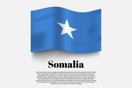 Somalia flag waving form on gray background. vector illustration.のイラスト素材