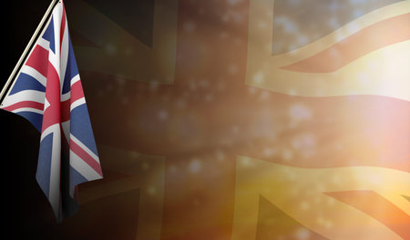 United Kingdom flag with shiny flag backgorund. use for national day and country national events.