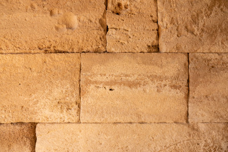 Remains of an ancient handcrafted wall. grunge texture. abstract background.の写真素材