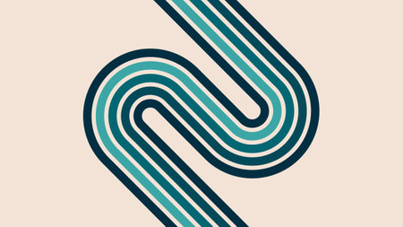 Retro style rainbow line design. Vector pattern, poster, card, social media.のイラスト素材