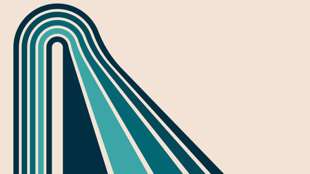 Retro style rainbow line design. Vector pattern, poster, card, social media.のイラスト素材