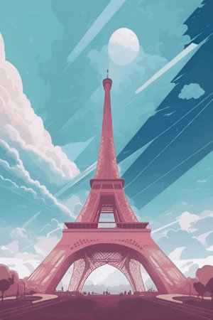 Eiffel Tower in Paris, France. Vector illustration. EPS10のイラスト素材