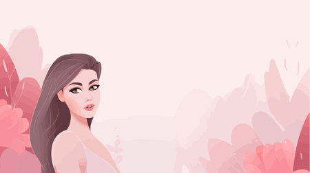 Beautiful girl with pink hair. Vector illustration for your design.のイラスト素材