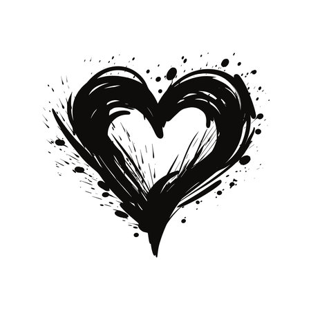Grunge heart. Grunge hand drawn heart. Vector illustrationのイラスト素材