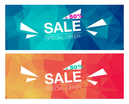 Super Sale Special Offer web banner template on yellow backgroundのイラスト素材