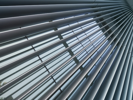 Modern dynamic diagonal lines office building exteriorの写真素材