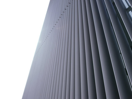 Modern dynamic diagonal lines office building exterior