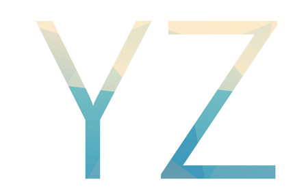 Polygonal isolated light gradient letters on whiteのイラスト素材