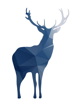 Silhouette of a bear with modern polygonal backgroundのイラスト素材