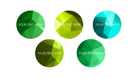 Low poly circles mockup on white backgroundのイラスト素材