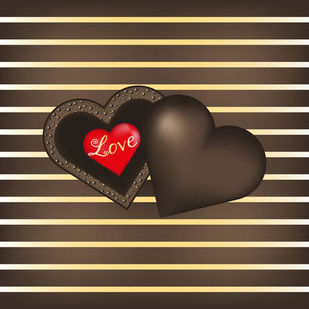 Happy Valentine's Day greeting card with hearts. Vector.のイラスト素材