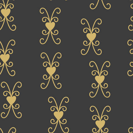 Seamless pattern with hearts and elements. Vector.のイラスト素材