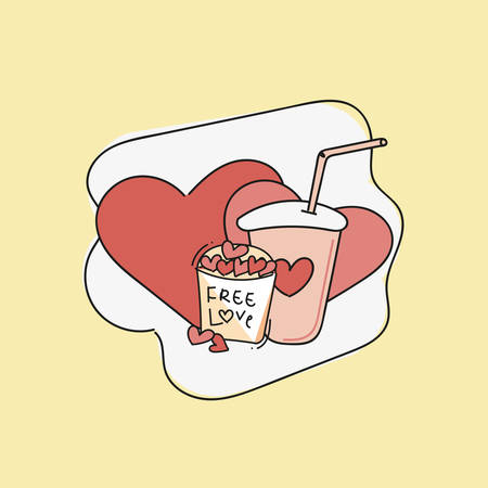 Happy Valentine s Day elements for your design. Vector.のイラスト素材