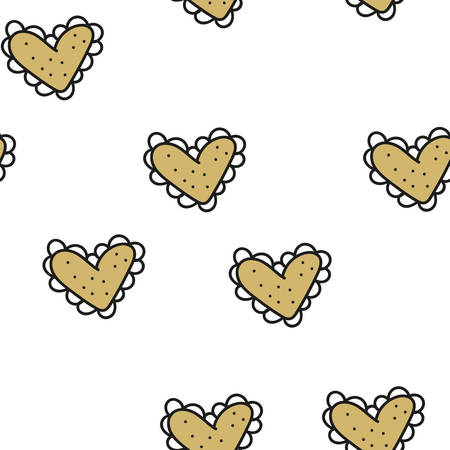Seamless pattern with hearts and elements. Vector.のイラスト素材