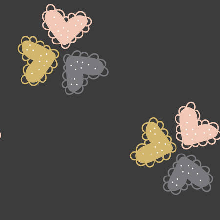 Seamless pattern with hearts and elements. Vector.のイラスト素材