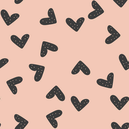 Seamless pattern with hearts and elements. Vector.のイラスト素材