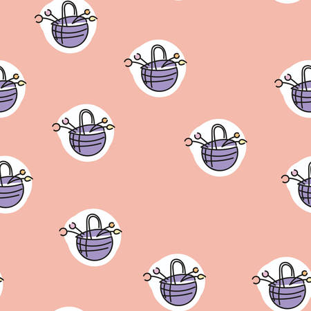 Seamless pattern with colorful flowers. Vector.のイラスト素材