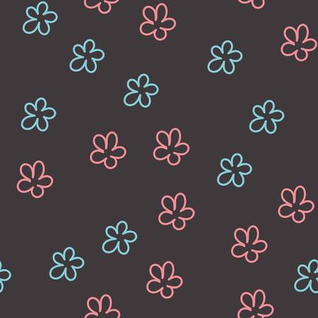 Seamless pattern with colorful flowers . Vector.のイラスト素材